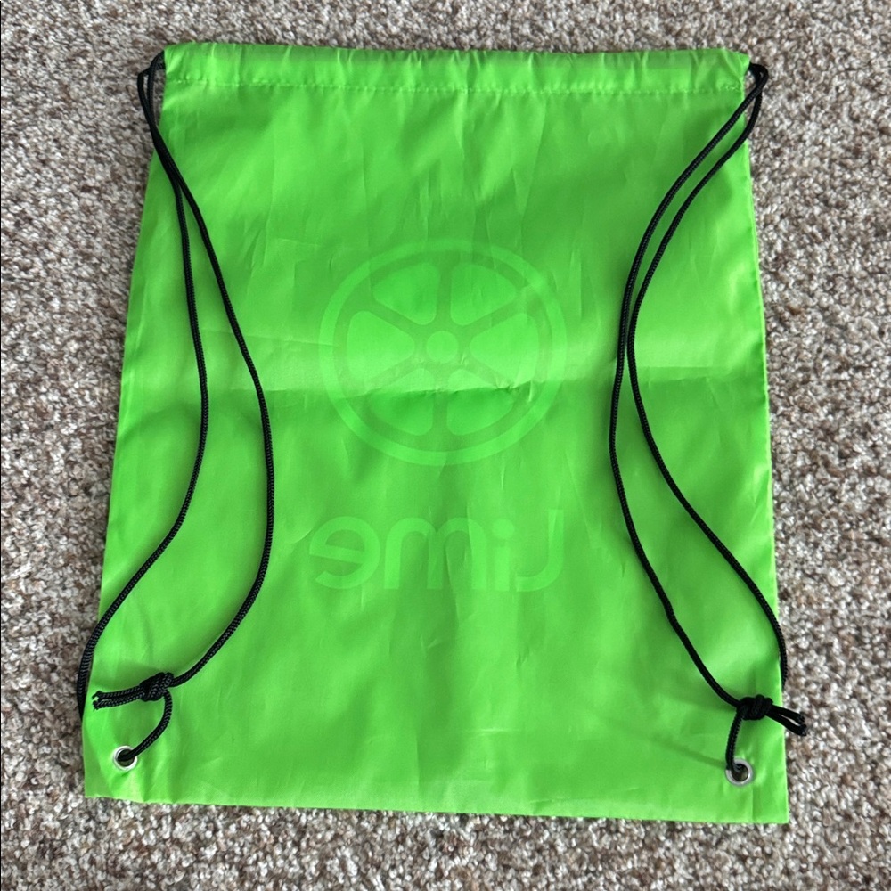 Lime Logo Drawstring Backpack In Bright Green - image 2